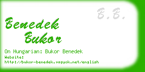 benedek bukor business card